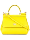 Dolce & Gabbana Small Sicily Shoulder Bag In Yellow