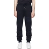 THOM BROWNE NAVY LOOPBACK 4-BAR LOUNGE trousers