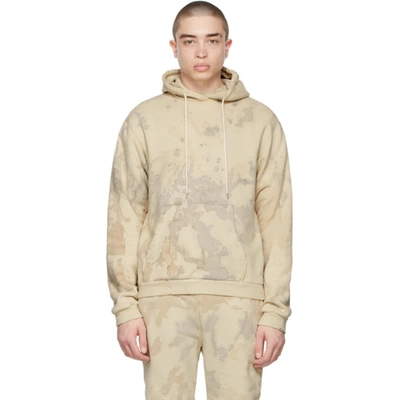 John Elliott Beach Tie-dyed Loopback Cotton-jersey Hoodie In Neutrals