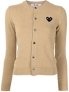 COMME DES GARÇONS PLAY EMBROIDERED-HEART BUTTON-UP CARDIGAN