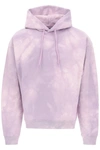 Martine Rose Logo-print Tie-dye Cotton Hooded Sweatshirt In Mauve