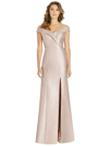 ALFRED SUNG ALFRED SUNG OFF-THE-SHOULDER CUFF TRUMPET GOWN WITH FRONT SLIT