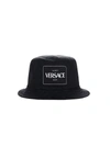 VERSACE VERSACE LOGO PATCH BUCKET HAT