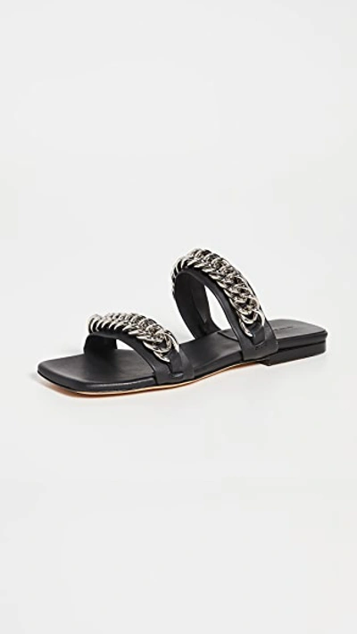 Anine Bing Tony Chain-trim Sandals In Black