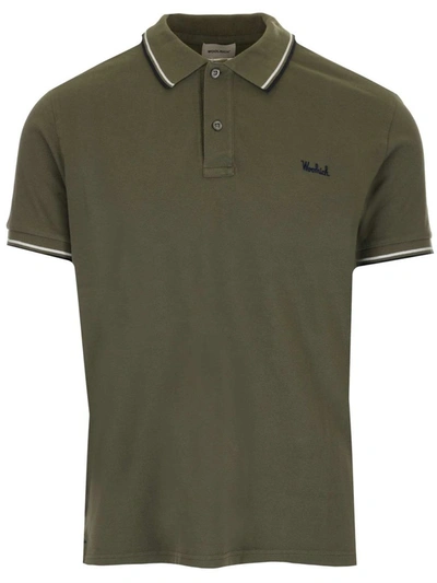 Woolrich Embroidered Logo Polo In Green