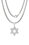 HMY JEWELRY STAINLESS STEEL STAR OF DAVID PENDANT NECKLACE,192068093374
