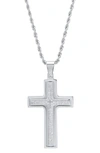 HMY JEWELRY LORD'S PRAYER ENGRAVED CROSS PENDANT NECKLACE,192068028390