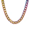 HMY JEWELRY MULTI COLORED STAINLESS STEEL CHAIN LINK NECKLACE,192068089803