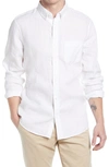 Nordstrom Trim Fit Solid Linen Button-down Shirt In White
