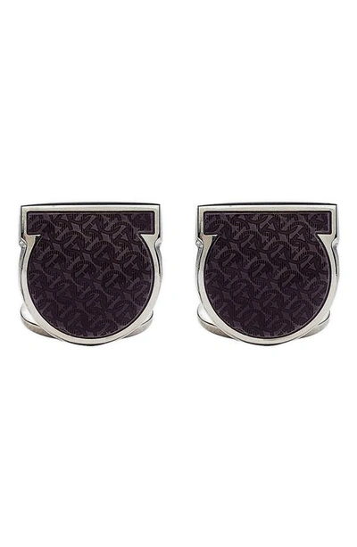 Ferragamo Ganenam Gancini Cuff Links In Black