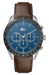 LACOSTE BOSTON CHRONOGRAPH LEATHER STRAP WATCH, 42MM,2011093