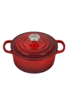 LE CREUSET SIGNATURE 2-QUART ROUND ENAMELED CAST IRON DUTCH OVEN,LS2501-1867SS