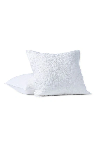Coyuchi Manzanita Hand Stitched Organic Cotton Sham In Alpine White