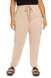 Open Edit Knit Cargo Pants In Tan Nougat