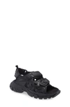 Balenciaga Little Kid's & Kid's Track Double Touch-strap Sandals In Black