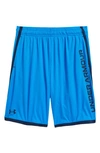 Under Armour Kids' Ua Stunt 3.0 Performance Athletic Shorts In Blue Circuit / Academy