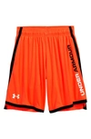Under Armour Kids' Ua Stunt 3.0 Performance Athletic Shorts (big Boy) In Beta / Black / Black
