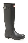 Hunter Original Tall Waterproof Rain Boot In Black Matte/black