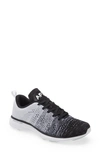 Apl Athletic Propulsion Labs Techloom Pro Knit Running Shoe In Black/ Heather Grey/ White