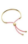 Monica Vinader Engravable Fiji Friendship Bracelet In Gold/ Ballet Pink