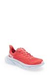 Hoka One One Stretch-knit Chunky Sole Sneakers In Rot