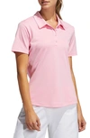 Adidas Golf Performance Primegreen Polo In Light Pink