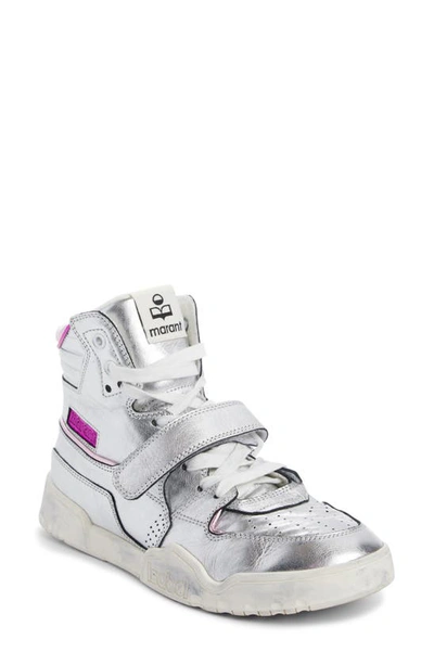 Isabel Marant Metallic High-top Sneakers In Silver