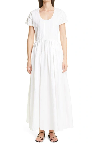 Brock Collection Sandra Pintuck A-line Dress In Off White