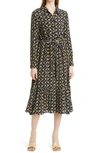 TED BAKER KWALAA GEO PRINT LONG SLEEVE SHIRTDRESS,248189