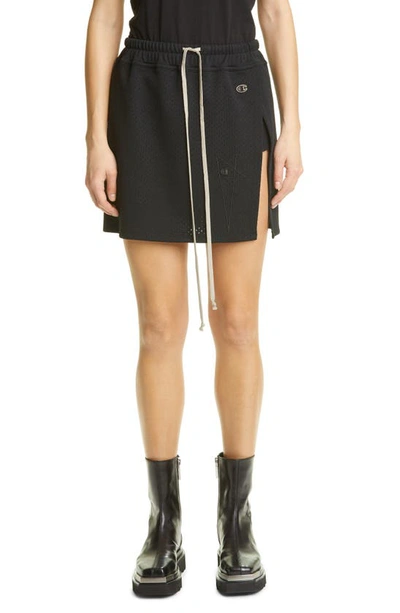 Rick Owens X Champion Toga Mesh Miniskirt In Black