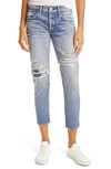 MOUSSY LOUISVILLE DISTRESSED ANKLE SKINNY JEANS,025ESC11-1090
