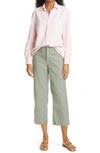 Frank & Eileen Kinsale Performance Cotton & Linen Crop Pants In Sage