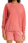 The Great The College French Terry Sweatshirt In Coral/ Coral