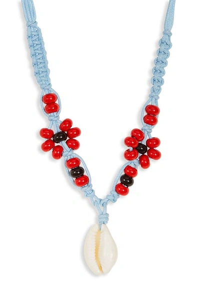 Bottega Veneta Cypraea Cowrie Shell Pendant Necklace In Bubble/ Bright Red