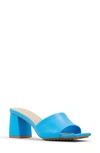 Aldo Velalith Block Heel Slide Sandal In Blue Leather