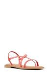 Aldo Broasa Flat Sandal In Red Faux Leather