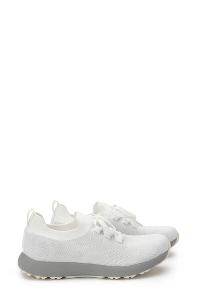 Traq By Alegria Alegria Froliq Water Resistant Knit Sneaker In Zesty White Fabric