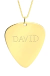 Melanie Marie Personalized Guitar Pick Pendant Necklace In Gold Plated