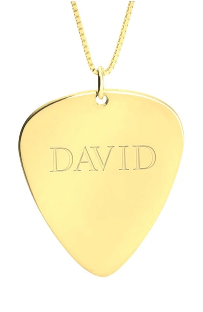 Melanie Marie Personalized Guitar Pick Pendant Necklace In Gold Plated