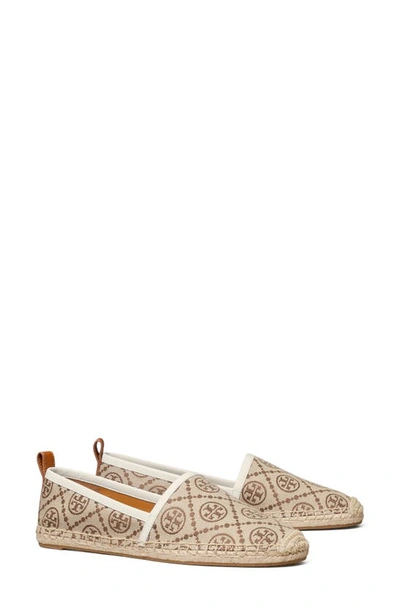 Tory Burch Leather-trimmed Jacquard Espadrilles In Hazel New Ivory