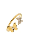 Ajoa Danya Butterfly Adjustable Ring In Gold
