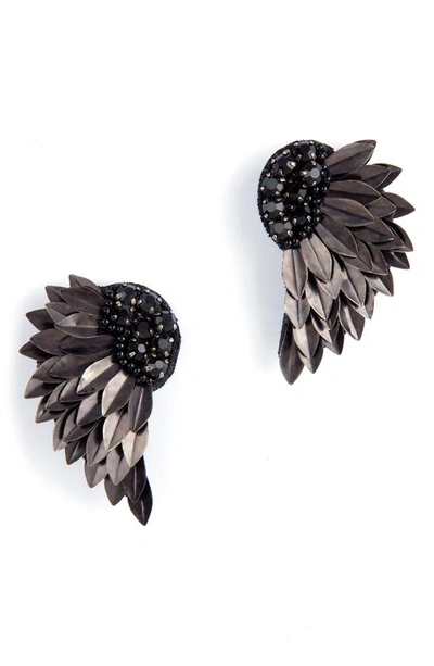 Deepa Gurnani Perry Wing Drop Earrings In Black