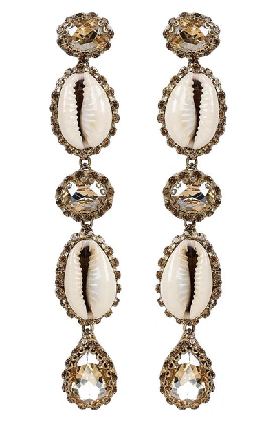 Deepa Gurnani Kaia Shell Drop Earrings In Gold