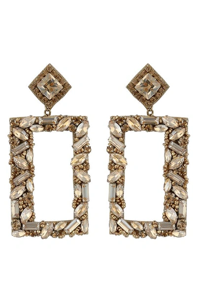 Deepa Gurnani Avalon Rectangle Drop Earrings In Gold