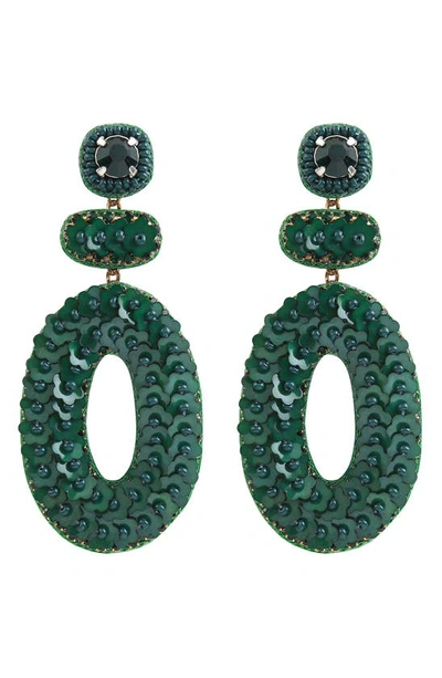 Deepa Gurnani Britt Floral Drop Earrings In Green