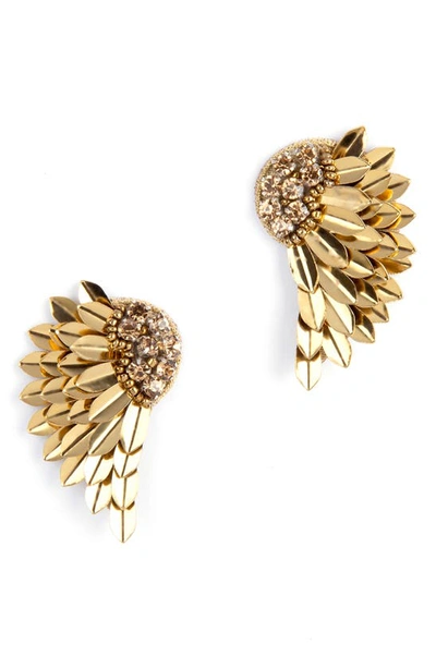 Deepa Gurnani Perry Wing Drop Earrings In Gold