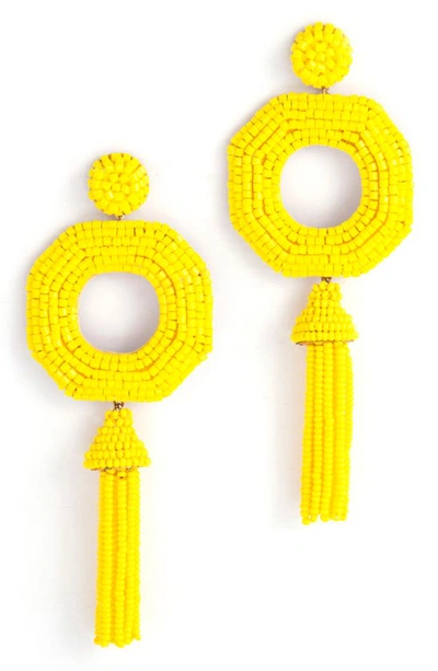 Deepa Gurnani Isha Tassel Drop Earrings In Yellow