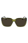 Ferragamo Classic Logo 59mm Gradient Rectangle Sunglasses In Crystal Green