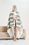 CHIC HOME BEDDING SHANON ANIMAL PATTERN FAUX SHEARLING LINED HOODED SNUGGLE WEARABLE BLANKET,304629835914