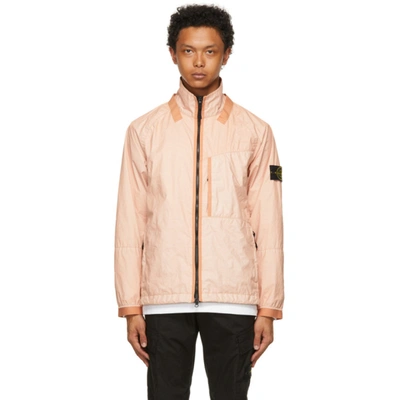 Stone Island Logo-appliquéd Membrana 3l Tc Jacket In Old Pink